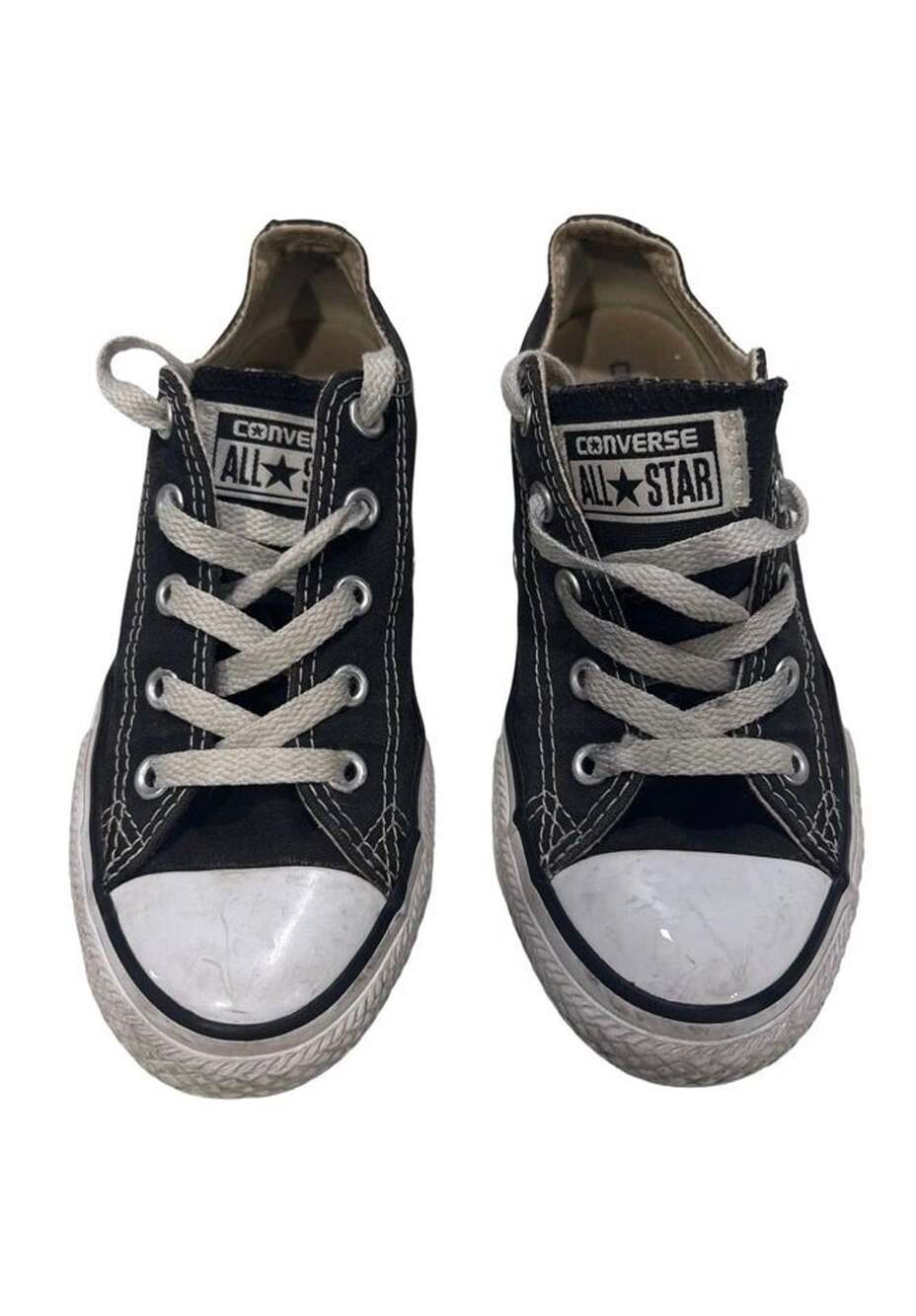 Black Low Top Canvas Sneakers Youth Size 1